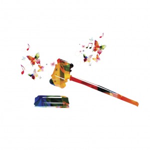 Colorful judge gavel design